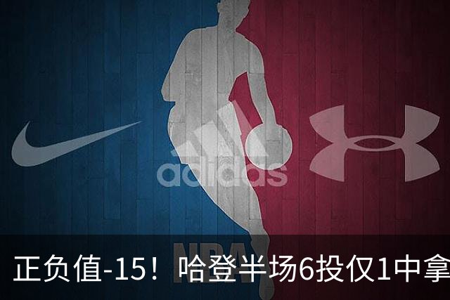 正负值-15！哈登半场6投仅1中拿2分4助3断 三分3中0